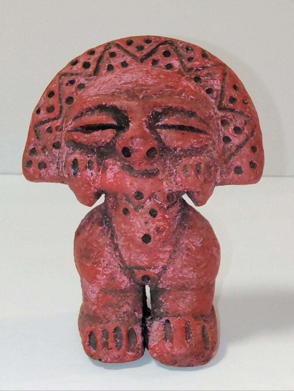 Handmade Taino Moon Goddess Statue Clay Sculpture Cemi Art Mythology Decor 4.5"